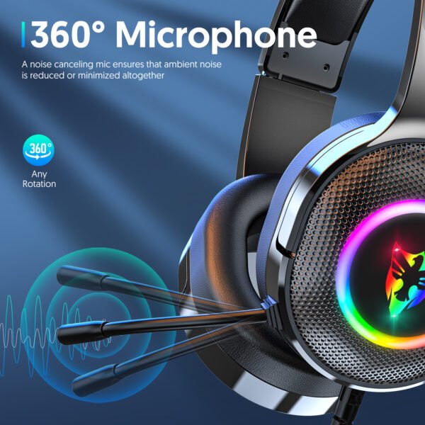7.1 USB gaming headset, RGB gaming headphone with long microphone G805 - Image 3