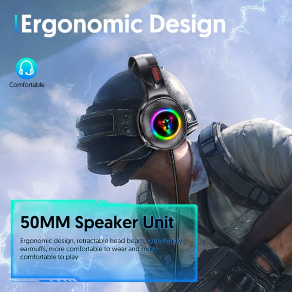 7.1 USB gaming headset, RGB gaming headphone with long microphone G805 - Image 5