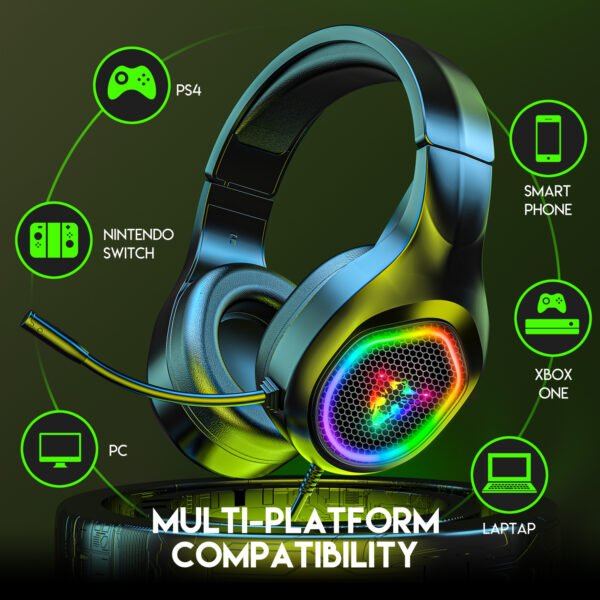 5.1 USB gaming headphones for laptop 50mm drivers omni directional mic bass surround sound G503 - Image 6