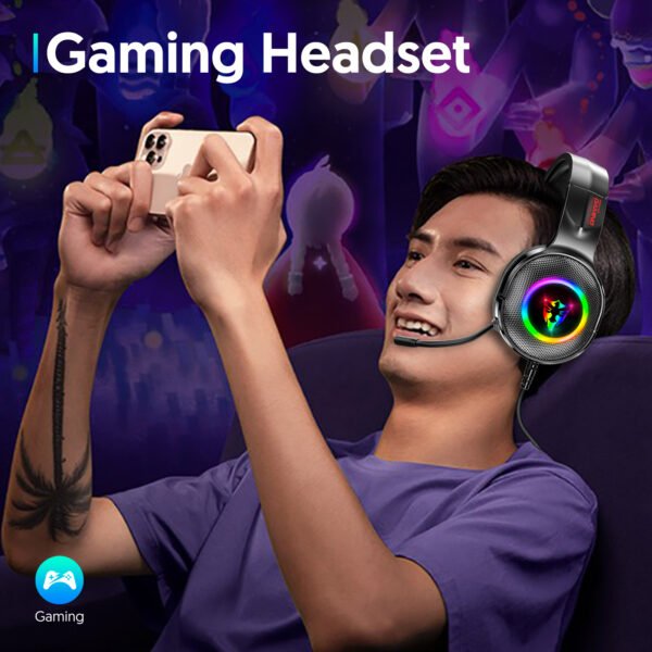 7.1 USB gaming headset, RGB gaming headphone with long microphone G805 - Image 6