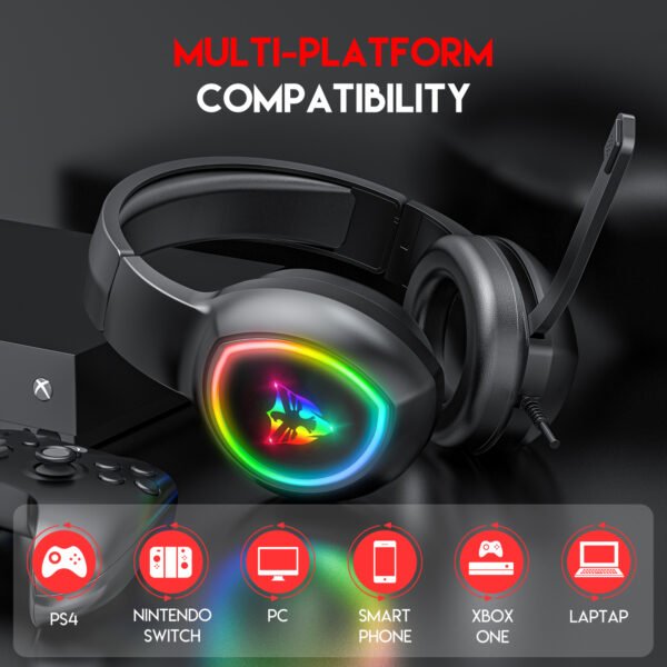 5.1 USB gaming headphones for laptop 50mm drivers omni directional mic bass surround sound G502 - Image 8